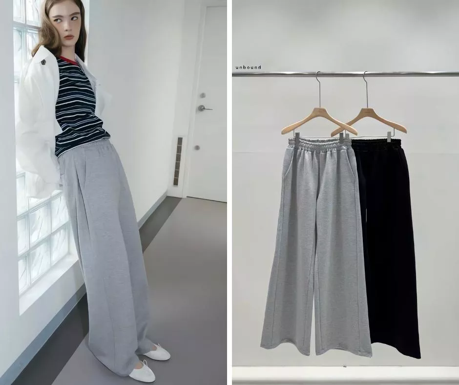 unbound 側邊立體拼接鬆緊腰休閒棉褲