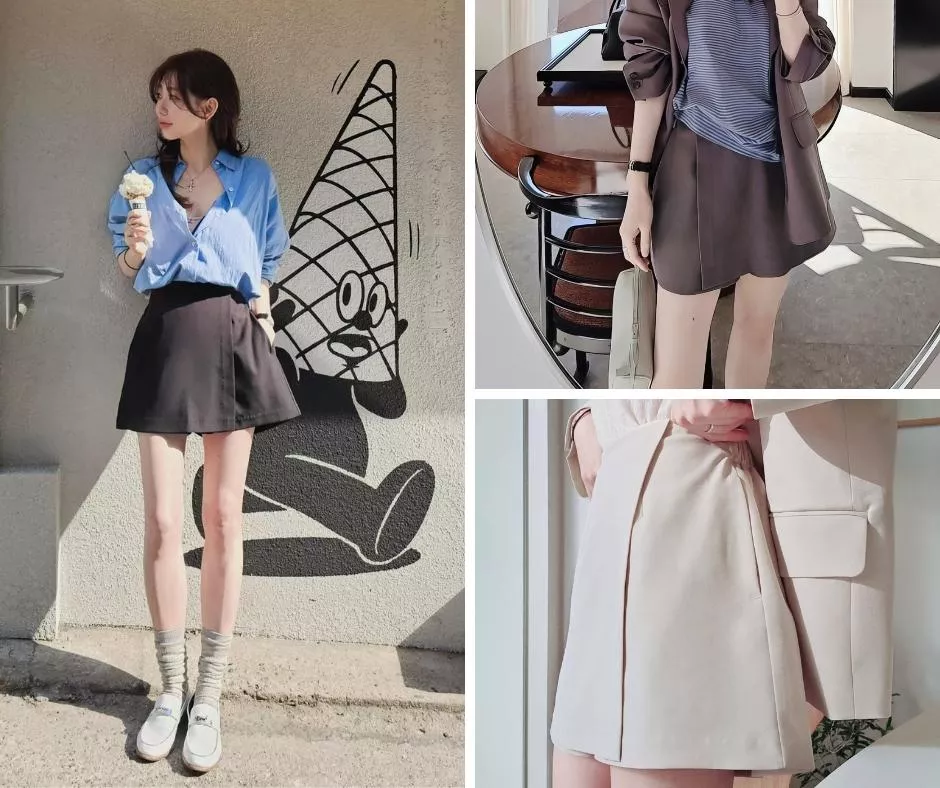 copiner 職人感西裝系列 俏皮擔當 鬆緊腰一片西裝褲裙