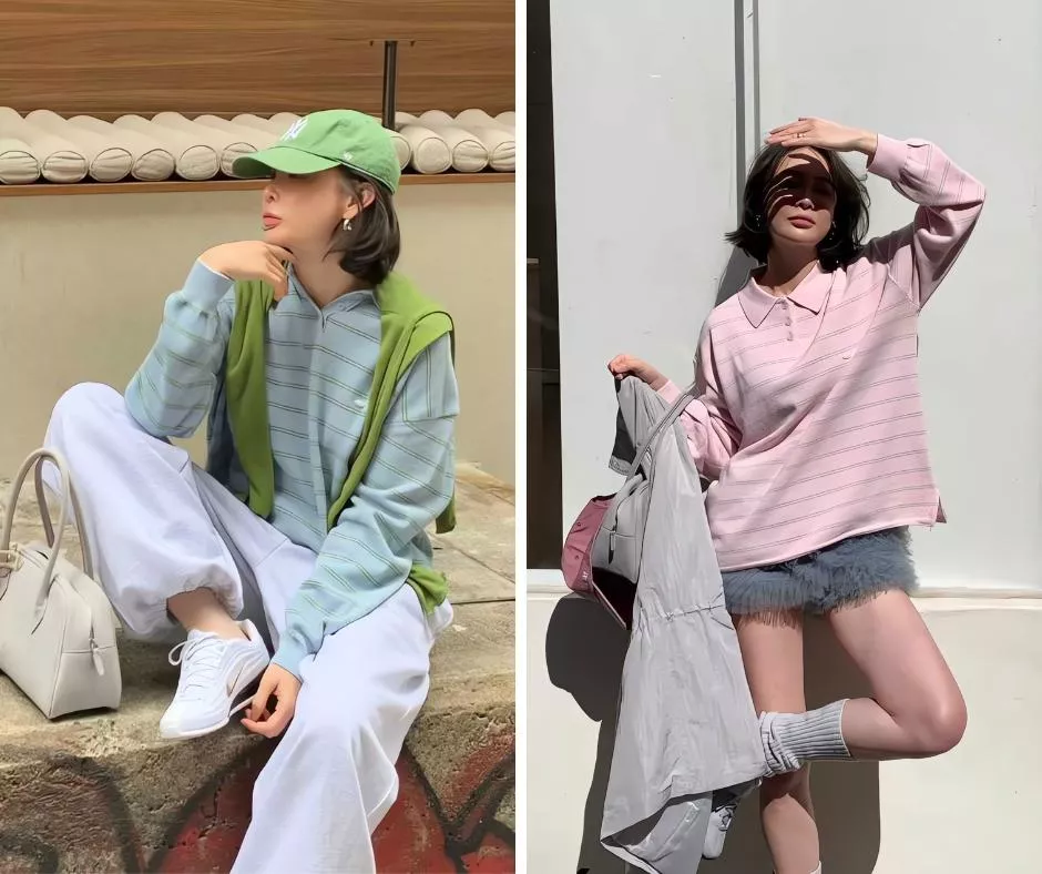 Tom Girl 撞色細條紋原紗針織衫