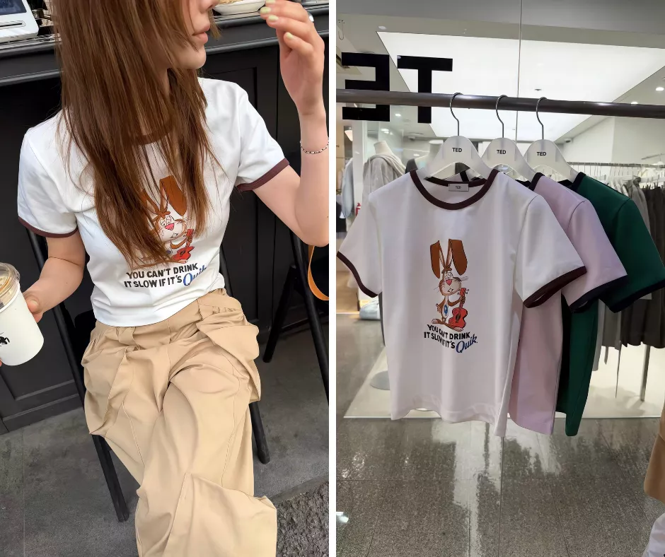 TED 美式卡通撞色短Tee