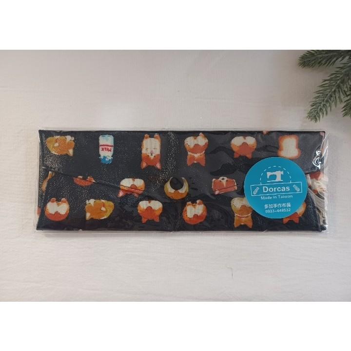 ✝️台灣製～防水餐具袋(小)／環保餐具袋／餐具包／吸管袋／筆袋／台灣製防水布、塑膠四合扣 , 裡外 皆防水布料