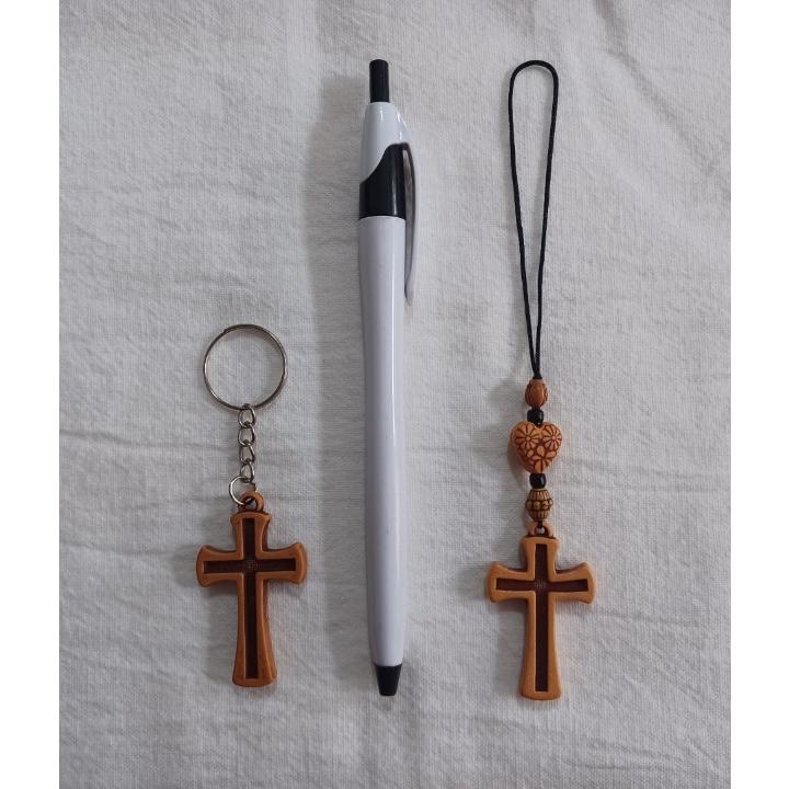 ✝️十字架吊飾鑰匙圈(繩子款) 買十送一 / 銷售第一 / 受洗 決志 紀念品 包包 手機掛飾