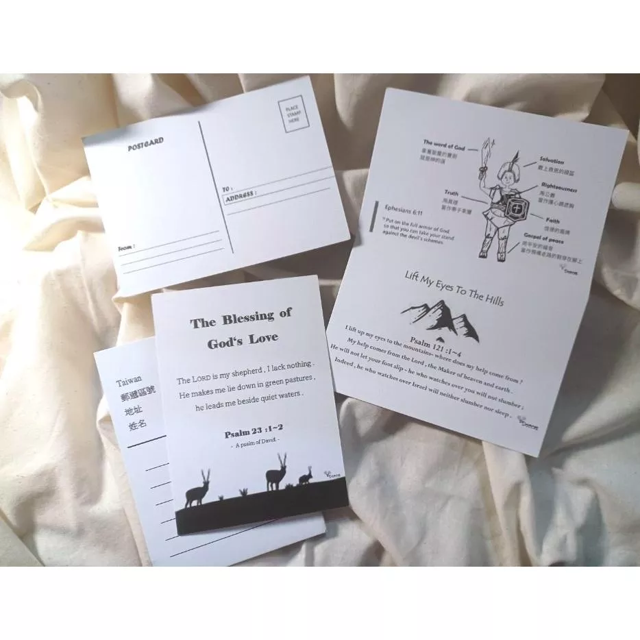 ✝️明信片 萬用卡 / 1包3款各一張共3入裝 | 手繪插圖福音卡片