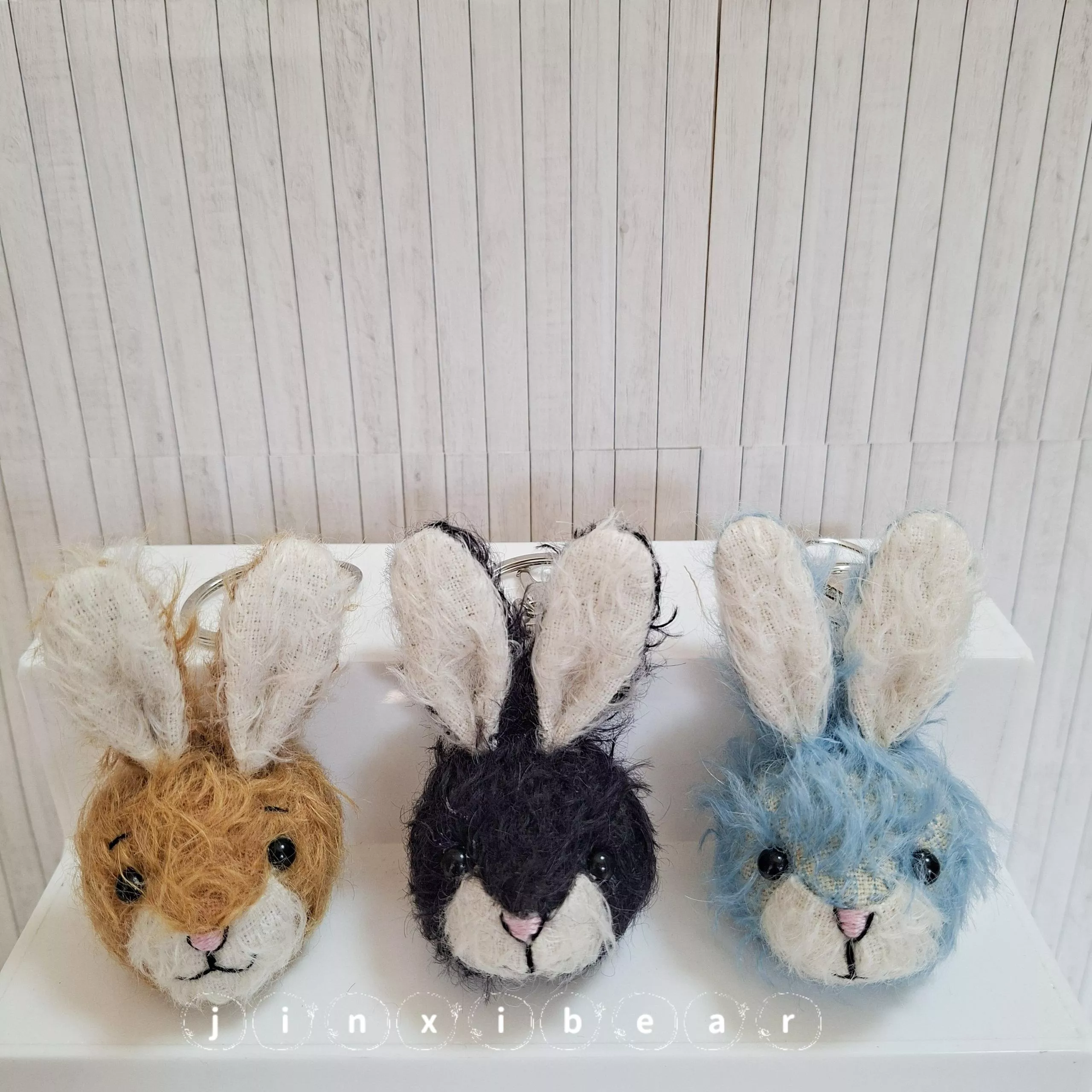 金席手作jinxibear-毛海小兔頭吊飾