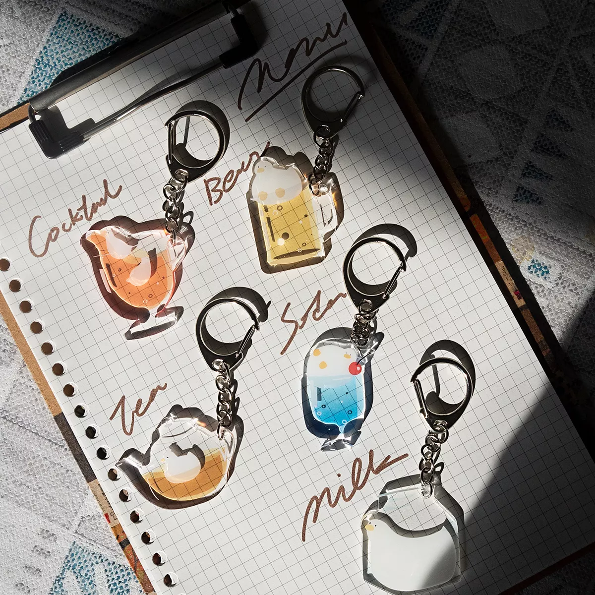 滴膠飲料壓克力鑰匙圈