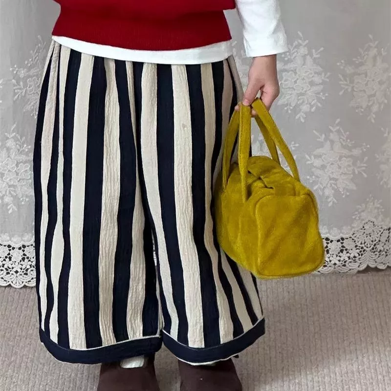 （黑白鬆緊直筒褲）