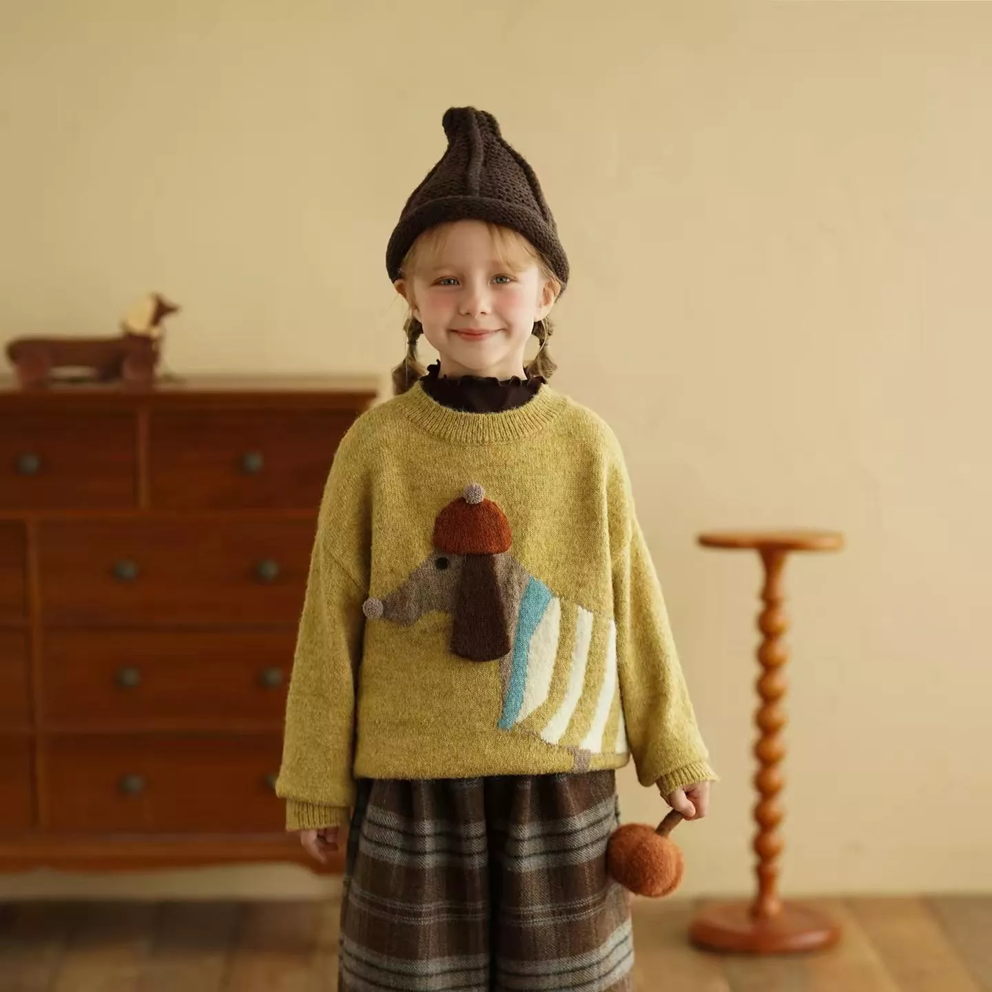 (立體小狗保暖針織衫）