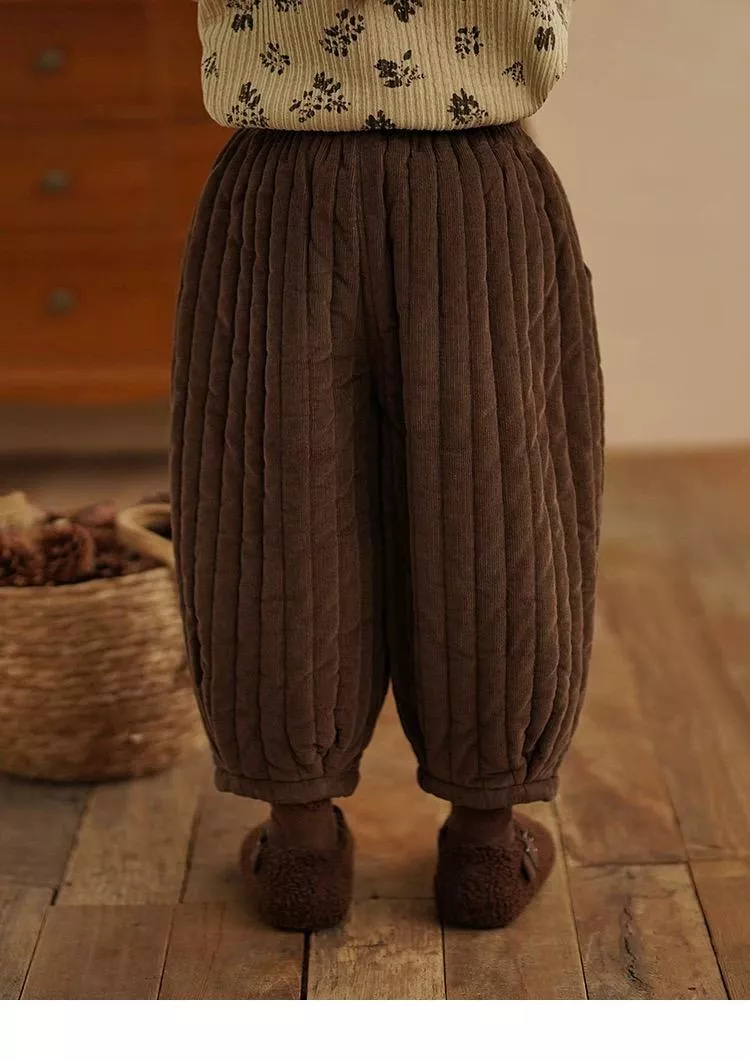 (燈芯絨夾棉燈籠褲）