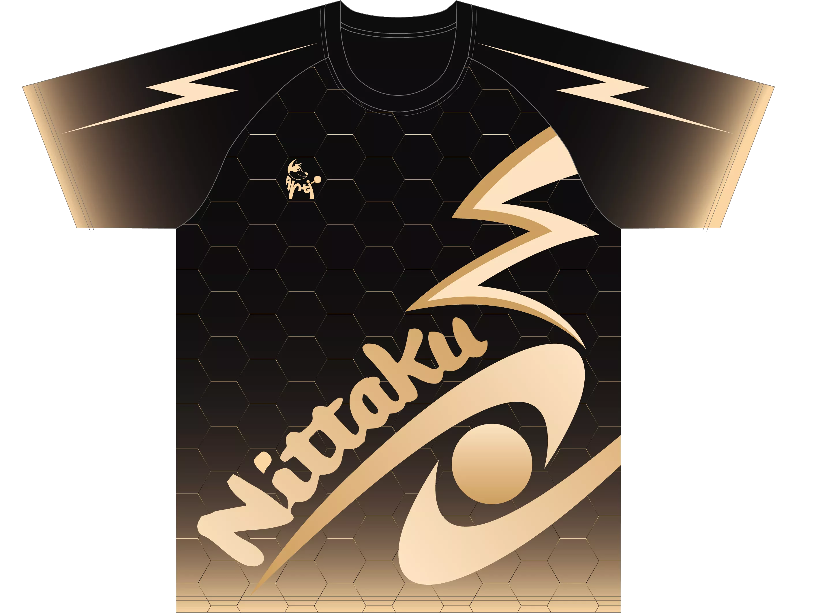 犬犬xNittaku聯名閃電蜂巢桌球服 - 榮耀金