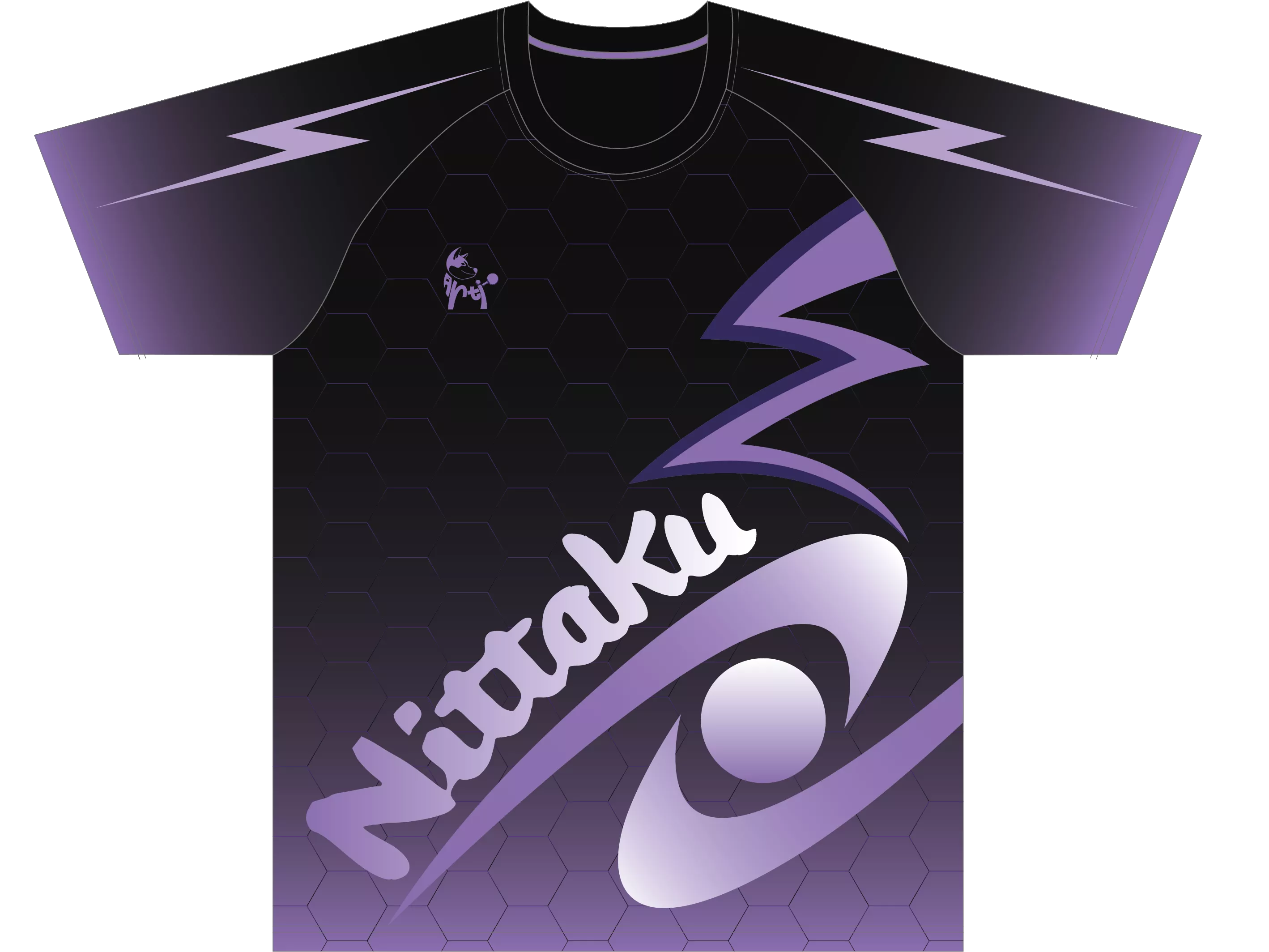 犬犬xNittaku聯名閃電蜂巢桌球服 - 幻影紫