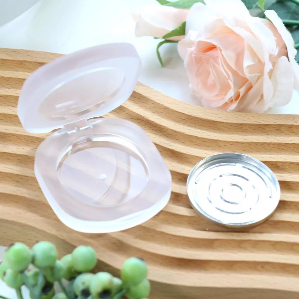 翻蓋固體香體膏盒眼影腮紅盒格單色修容高光粉餅盒化妝品盒蜜粉盒 分裝盒