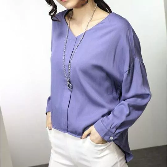 V領襯衫女純色後背交叉細帶鏤空露背百搭前短後長寬鬆休閒T恤上衣‧4色【K055】