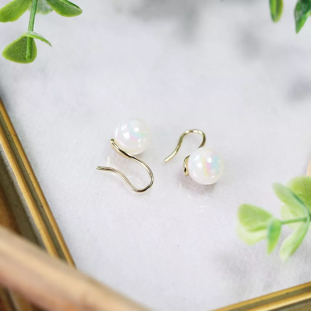 韓款 氣質簡約珍珠耳勾 耳釘 耳飾 耳環 耳針 女 飾品