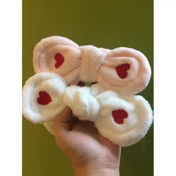 可愛❤️愛心蝴蝶結洗臉髮圈 洗臉髮帶
