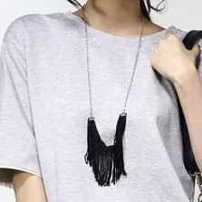 韓系 率性流蘇垂墜長鏈 項鍊 飾品