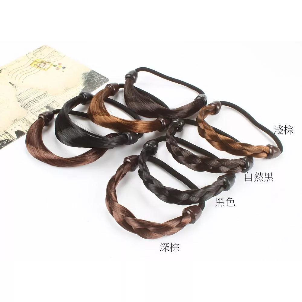 韓系髮繩髮圈頭花假髮辮子麻花頭繩皮筋髮飾小飾品/6款