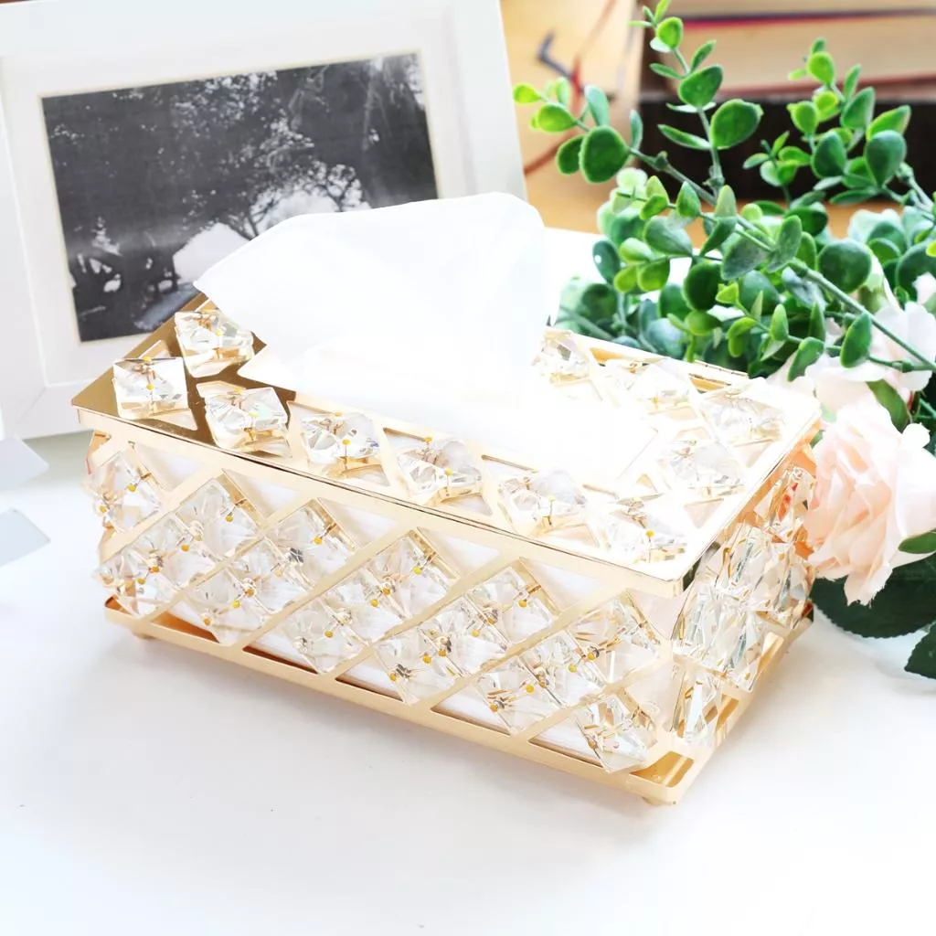 巴洛克水晶面紙盒 抽取式衛生紙 收納 衛生紙收納 唯美奢華 居家生活 梳妝台