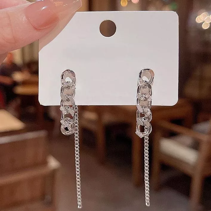 韓款 個性連條耳環  女 長款 流蘇 耳釘 耳飾 耳環 耳針 飾品