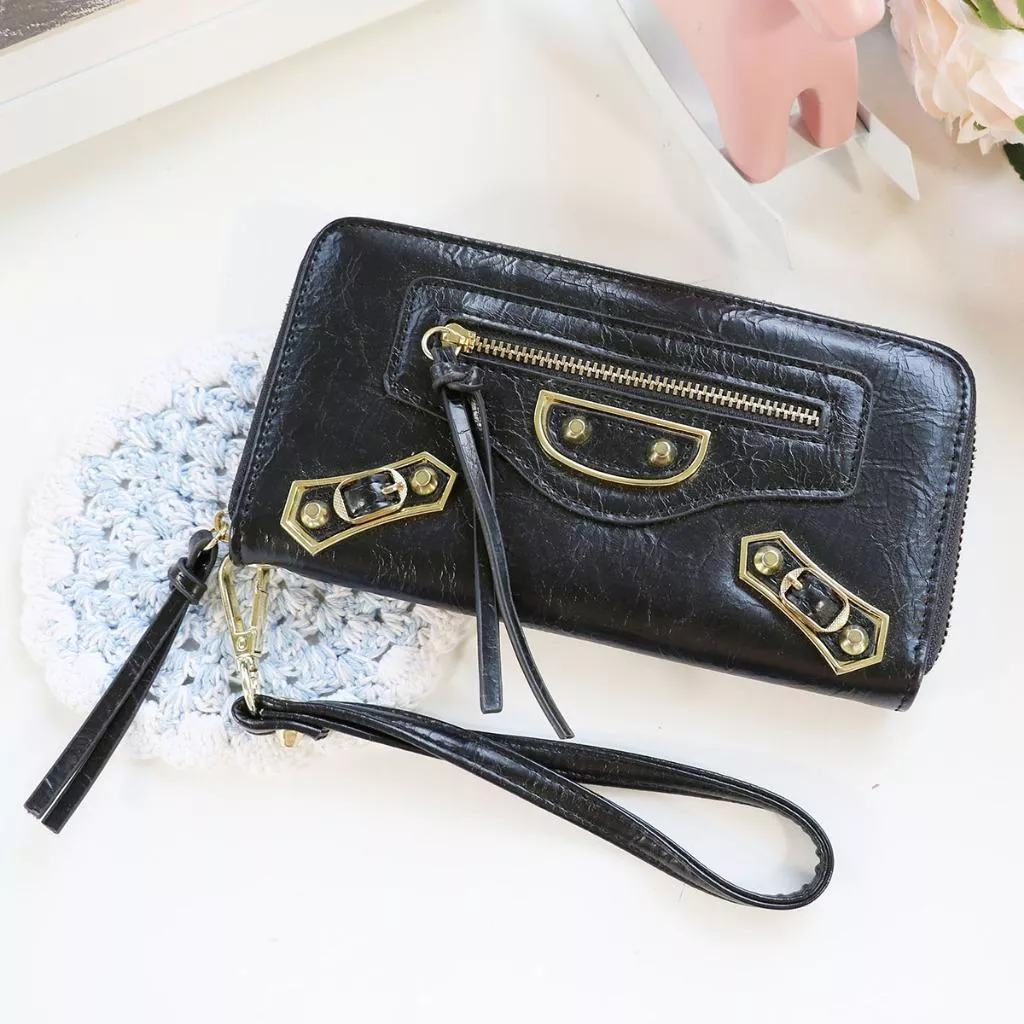 韓款 機車長夾 長夾 卡包 錢包 皮夾 多功能小包 拉鏈置物包 手拿包