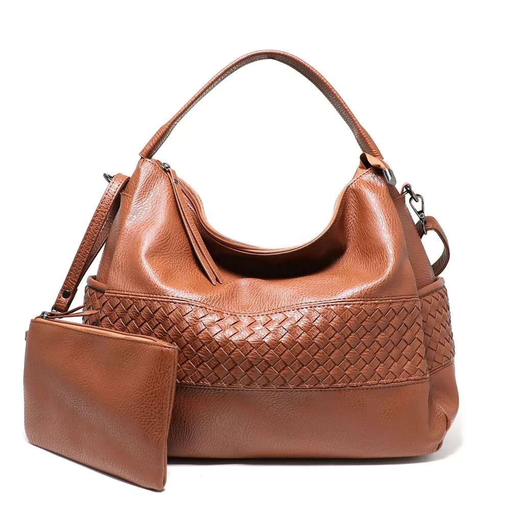 韓國時尚款 手工編織簡約編織素面 編織包 托特包 大方包 側背包 A4可放 斜背包 2色