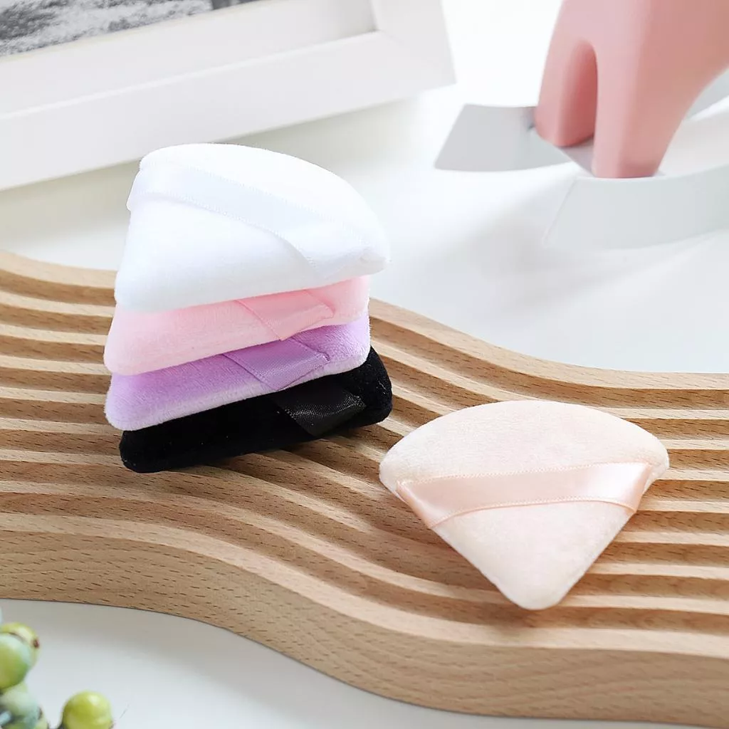 蜜粉撲 三角形緞帶粉撲 白色粉撲 散粉撲 粉撲 替換粉撲 水晶絨粉撲