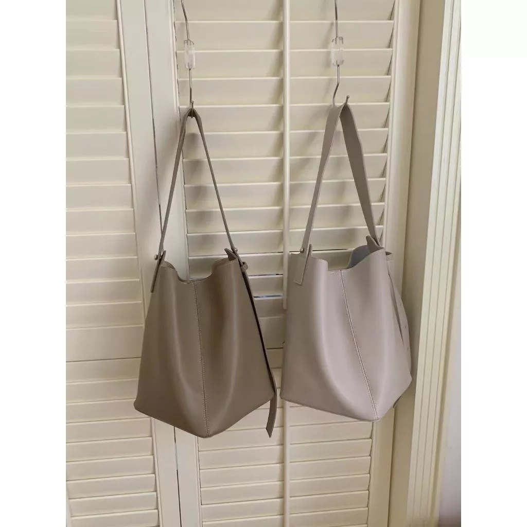 韓國時尚款 簡約素色水桶包 斜背包 側背包 大方包 子母包 包包