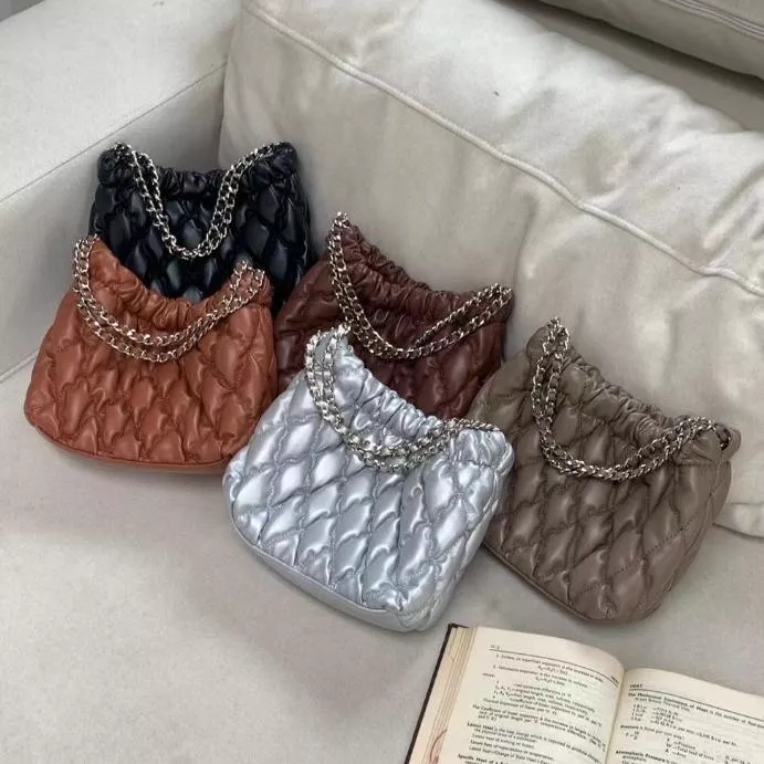 新款 菱格紋綉線 小香包 小方包 斜背包 側背 包 女 鍊條包 鏈條包 小包包 手提包 包包