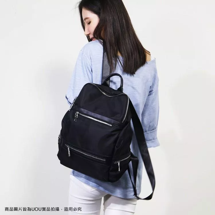 防水包 多口袋簡約尼龍防潑水輕盈休閒後背包 雙肩包 側背包 大方包 可放I PAD