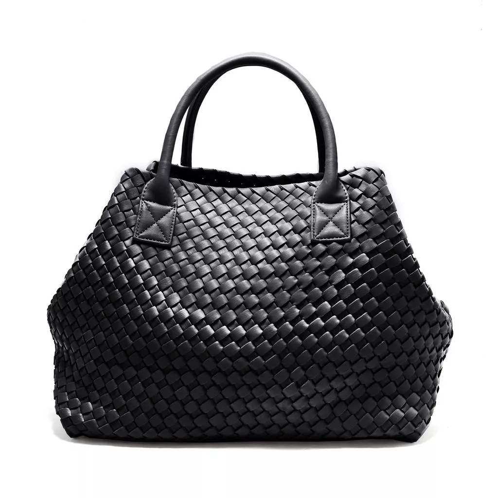 質感兩用造型手工編織質感簡約氣質托特包 手提包 素色 百搭潮流款 大方包 A4可放入 包包 女包(附卡夾袋) 包包