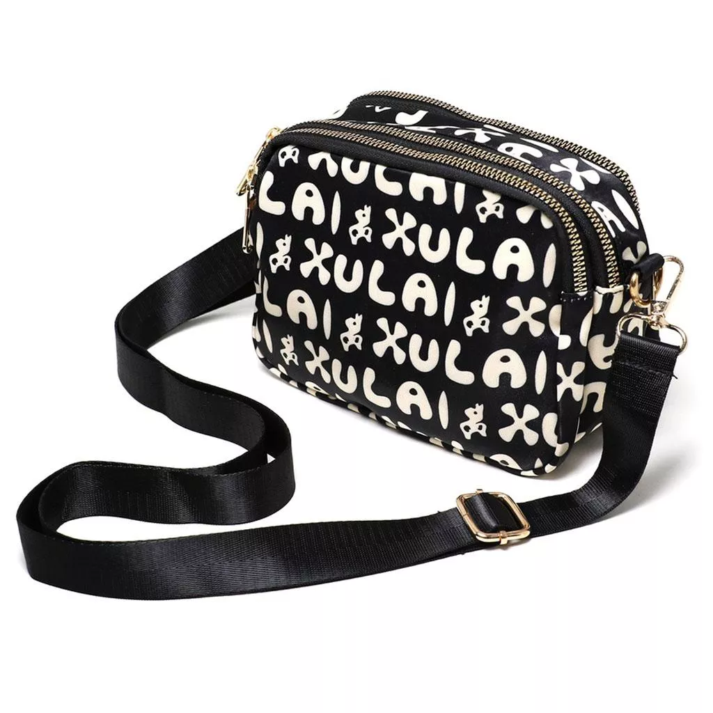 (字母)防水布輕盈小方包 防潑水 簡約個性約會小方包/單肩包/側背包(附背帶)