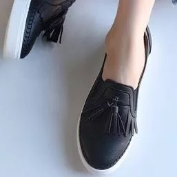 韓國連線 正韓空運代購 厚底素皮流蘇樂福鞋/休閒鞋/平底鞋/帆布鞋/娃娃鞋/小白鞋/3色