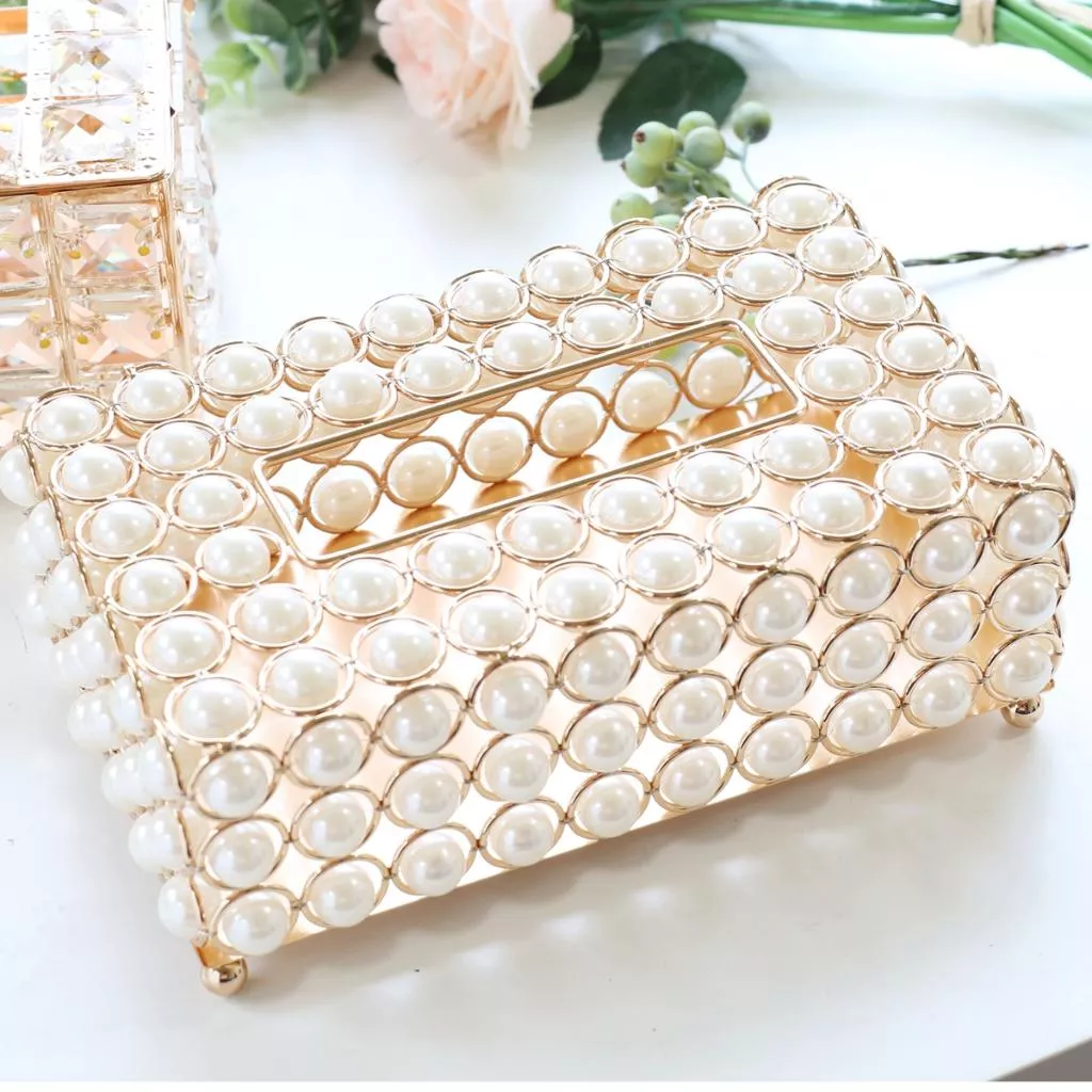 金屬水晶造型華麗收納盒  面紙收納盒 抽取 歐式水晶收納盒 ins