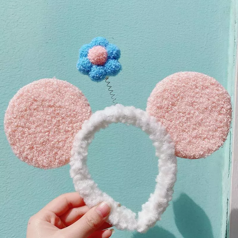 洗臉髮箍 女 網紅  可愛 超萌 米奇髮帶 卡通 小花朵 美妝束髮帶