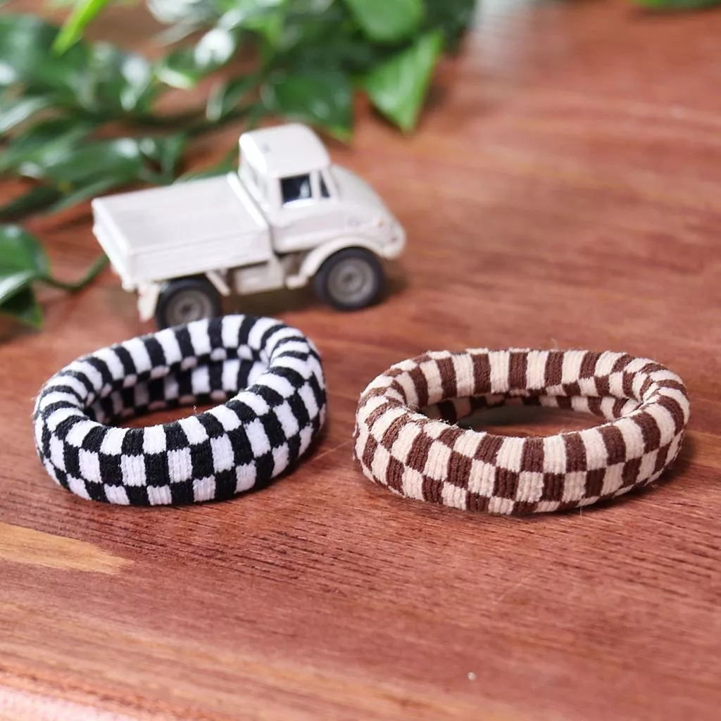 加粗髮圈 黑白格紋 千鳥紋髮圈 髮夾 大腸圈 髮飾 韓國彈力 髮繩 頭飾 簡約 綁頭髮 髮圈 法式髮圈 R1