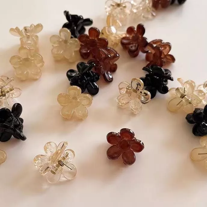 迷你氣質花朵小抓夾碎髮瀏海夾髮飾小夾子女頭飾側邊髮卡小髮夾邊夾 R1