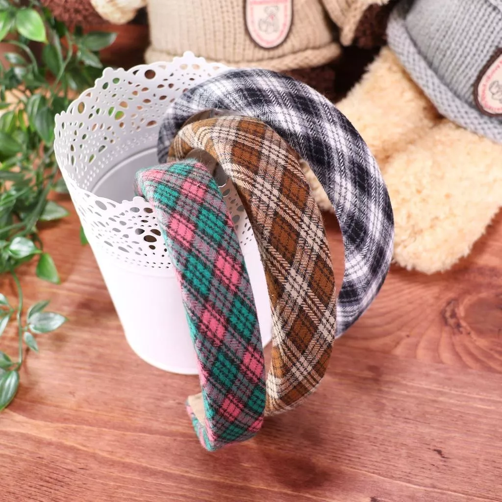 韓格紋髮飾頭箍簡約寬邊海綿髮箍 R1