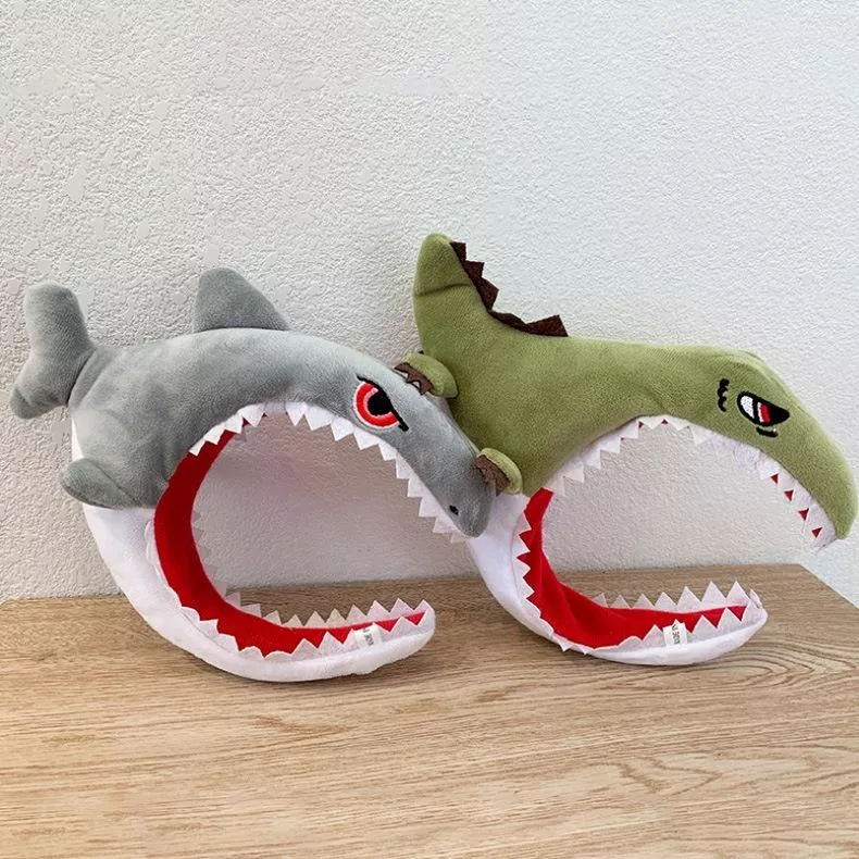 鯊魚髮箍 少女 洗臉 束髮帶韓國網紅可愛搞怪卡通髮箍 髮飾 R1