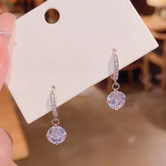 韓款 氣質簡約滿版水鑽 耳釘 耳飾 耳環 耳針 女 飾品