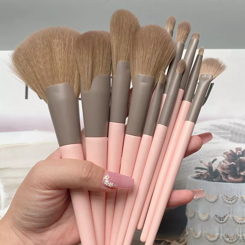 少女粉色刷具 化妝刷具組 軟毛 眉毛刷 粉底刷 腮紅刷 鼻影刷 眼影刷 唇筆 唇刷 化妝刷 高光 扇形蜜粉刷 美妝工具
