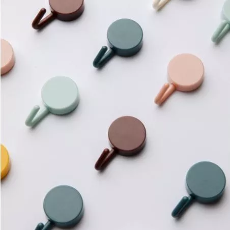 掛鉤強力粘膠鑰匙牆壁壁掛免打孔無痕粘鉤宿舍女掛衣架 彩色掛鉤 免打孔 掛鉤 10入 免釘 掛鈎 圓形掛勾 鑰匙 壁掛 粘