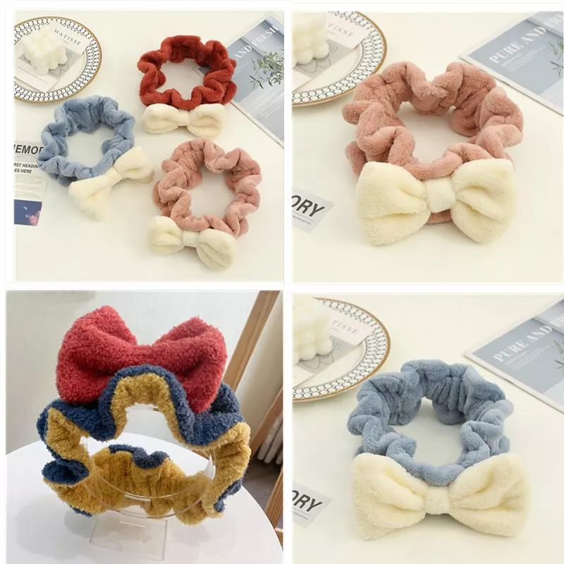 可愛毛絨 洗臉髮箍 頭箍 甜美化妝髮飾 束髮帶 蝴蝶結髮箍 毛巾布