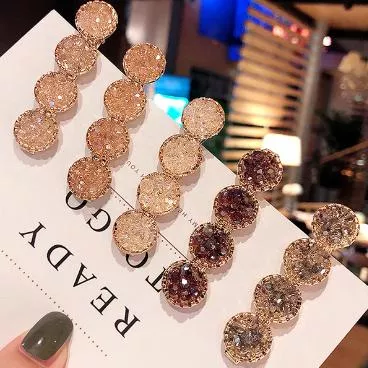 碎鑽 立體感 超閃彩色 髮卡 側邊 鴨嘴夾 邊夾 瀏海夾 髮飾 A005