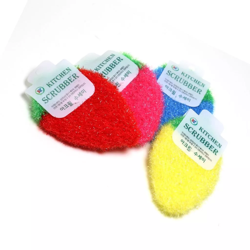 草莓菜瓜布 超好用菜瓜布 不卡油 超好清理 好起泡 洗碗菜瓜布 草莓菜瓜布