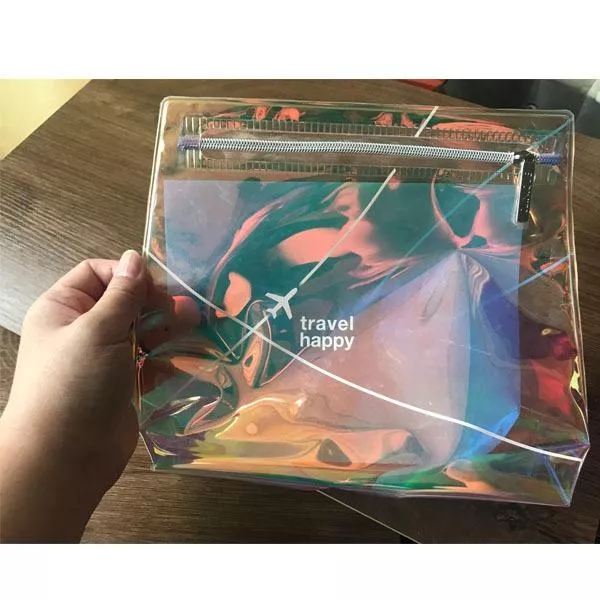 倩碧CLINIQUE 大容量化妝包 透明 雷射 筆袋 收納袋 收納包 T190