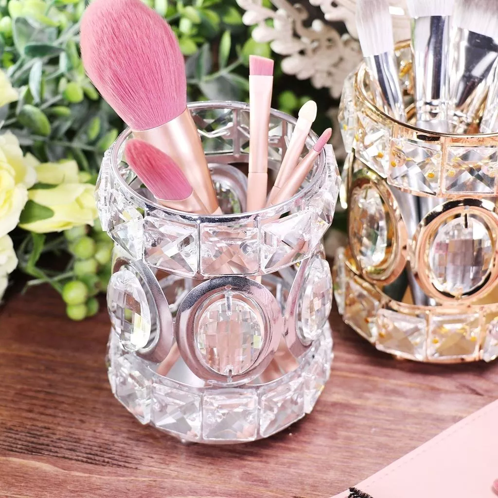 羅馬簍空水晶筆筒 華麗化妝刷桶 化妝刷刷具桶 筆筒 美甲歐式筆筒 美甲筆刷 化妝刷收納 唯美奢華 美甲工具 美妝工具