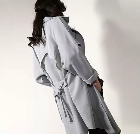 經典必敗款 率性薄款雪紡紗捲袖綁帶風衣外套長袖外套‧2色