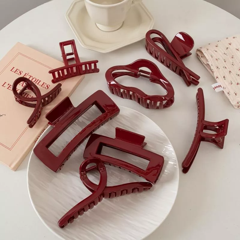 方形 抓夾 慵懶 鯊魚夾 髮抓 後腦勺頭飾 簡約 女髮夾髮飾