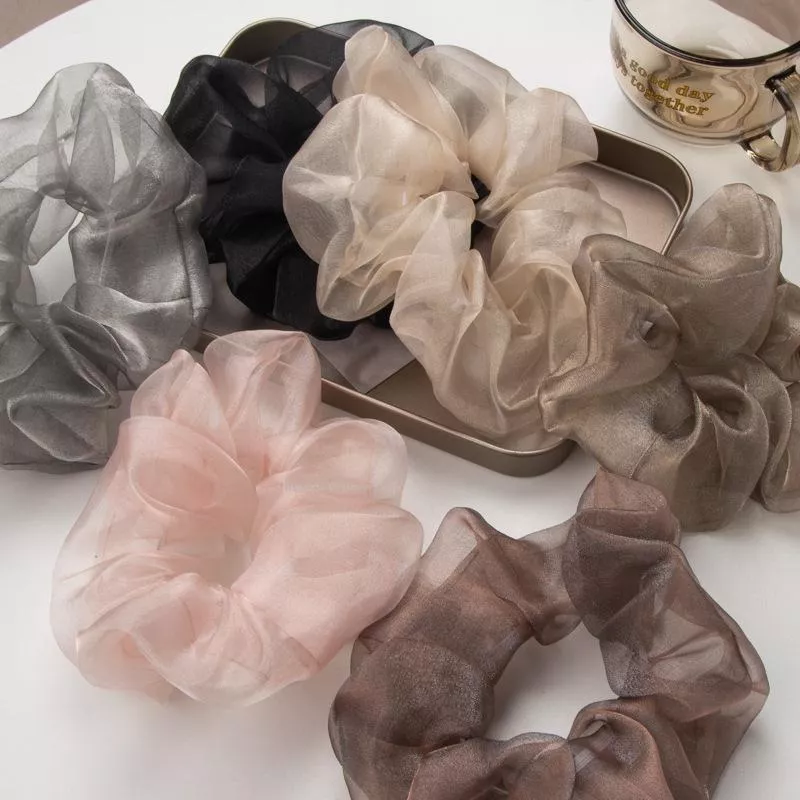 小仙女大腸髮圈 大腸圈 ins珠光網紗超大髮圈 韓式 髮飾