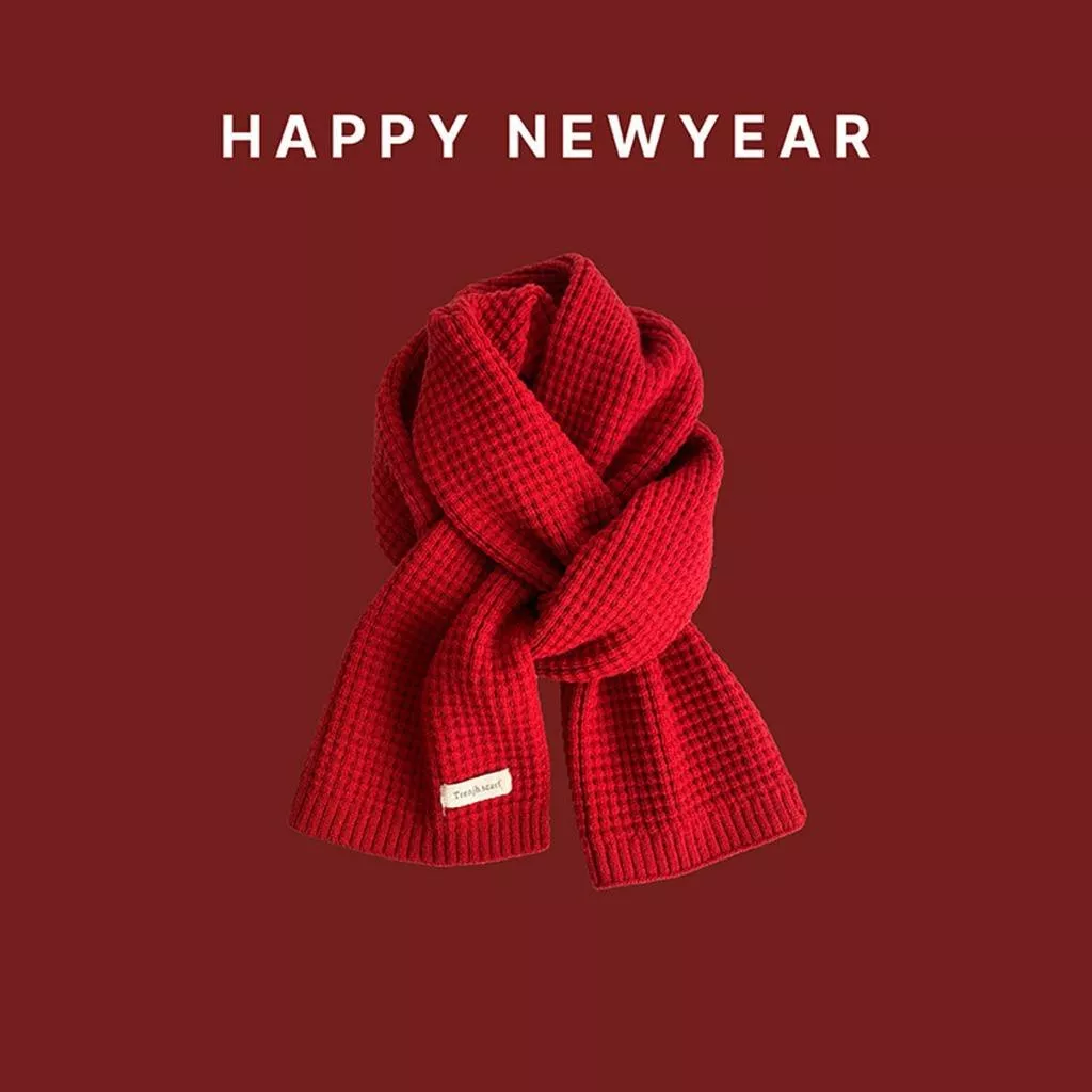 華夫格紋 圍巾簡約風秋冬時尚百搭保暖圍脖男女情侶 高級感 圍巾圍脖 冬季 針織圍巾 格紋圍巾 格紋