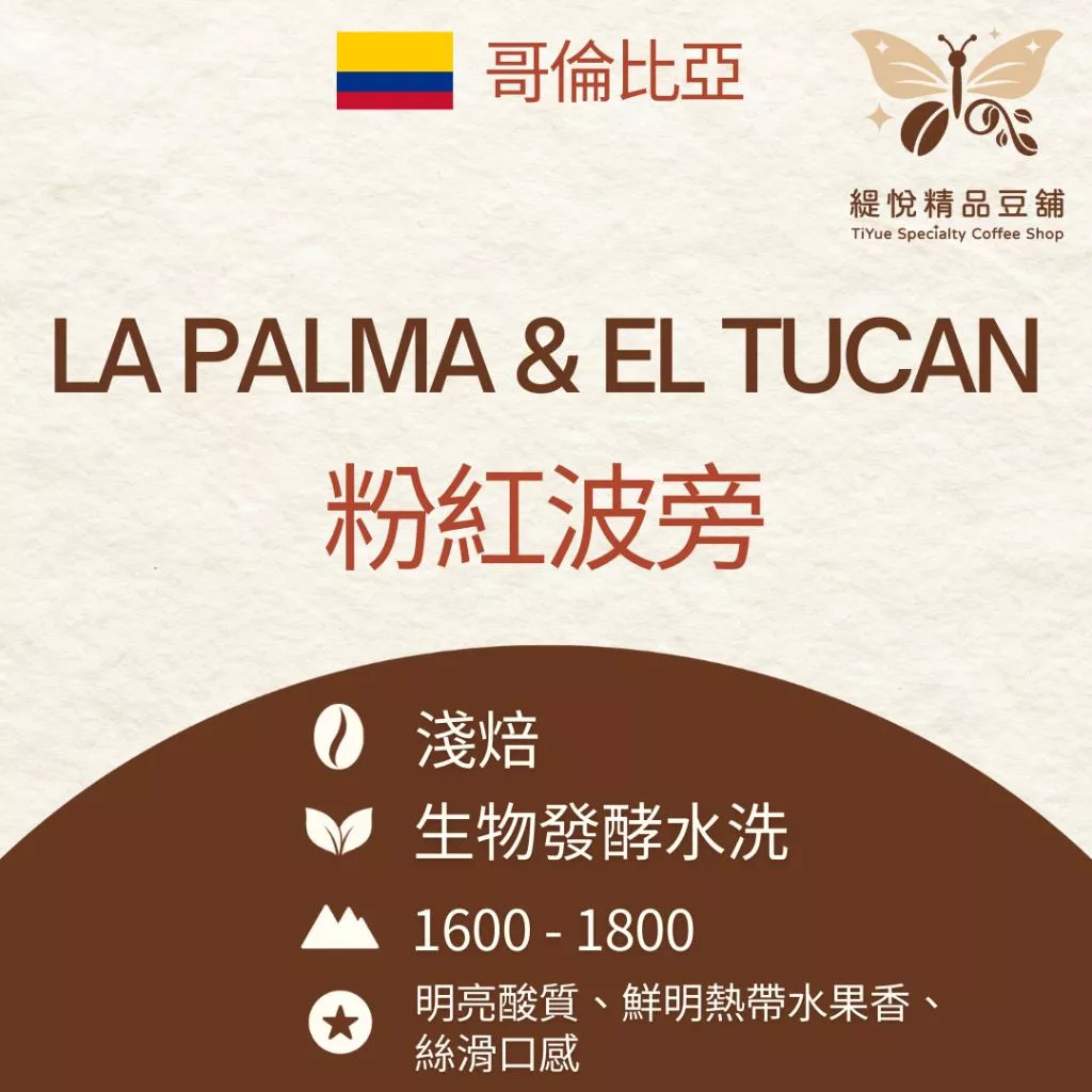 🦋咖啡豆 精品咖啡豆 哥倫比亞 La Palma & El Tucan 粉紅波旁 生物發酵水洗 淺焙 情人節 特價🦋